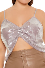 Plus Size Sequin Cropped Cami