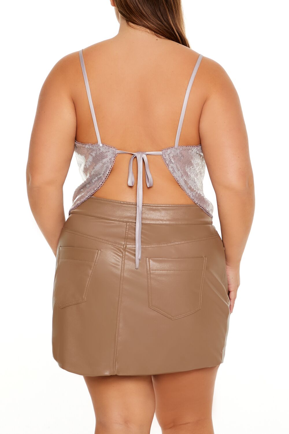Plus Size Sequin Cropped Cami