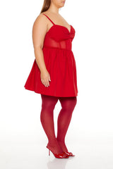 Plus Size Fit-and-Flare Sweetheart Mini Dress
