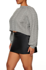 Plus Size Cropped Bow Sweater