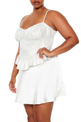 Plus Size Glitter V-Hem Bustier Cami