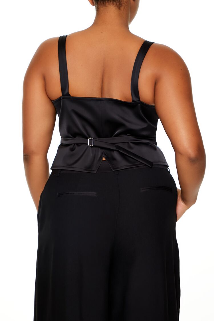 Plus Size Button-Front Crop Top