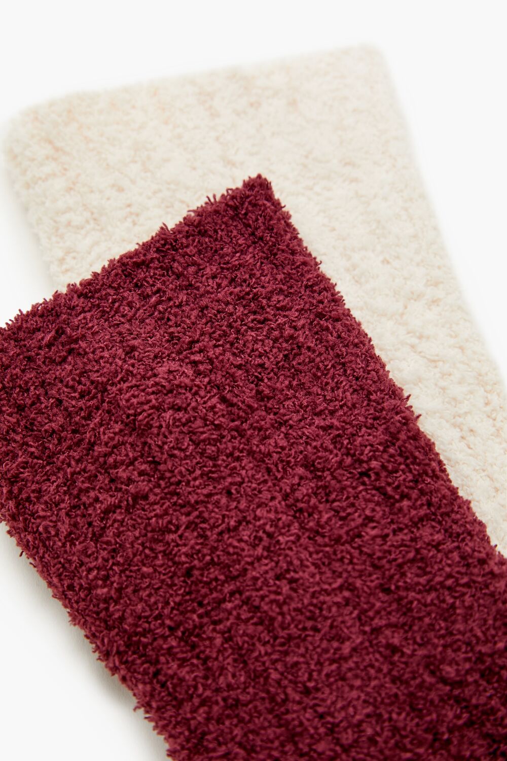 Fuzzy Ribbed Knit Crew Socks - 2 pack