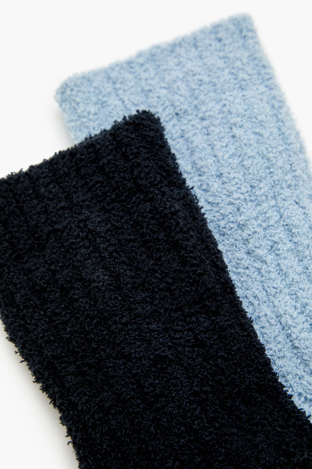 Fuzzy Ribbed Knit Crew Socks - 2 pack