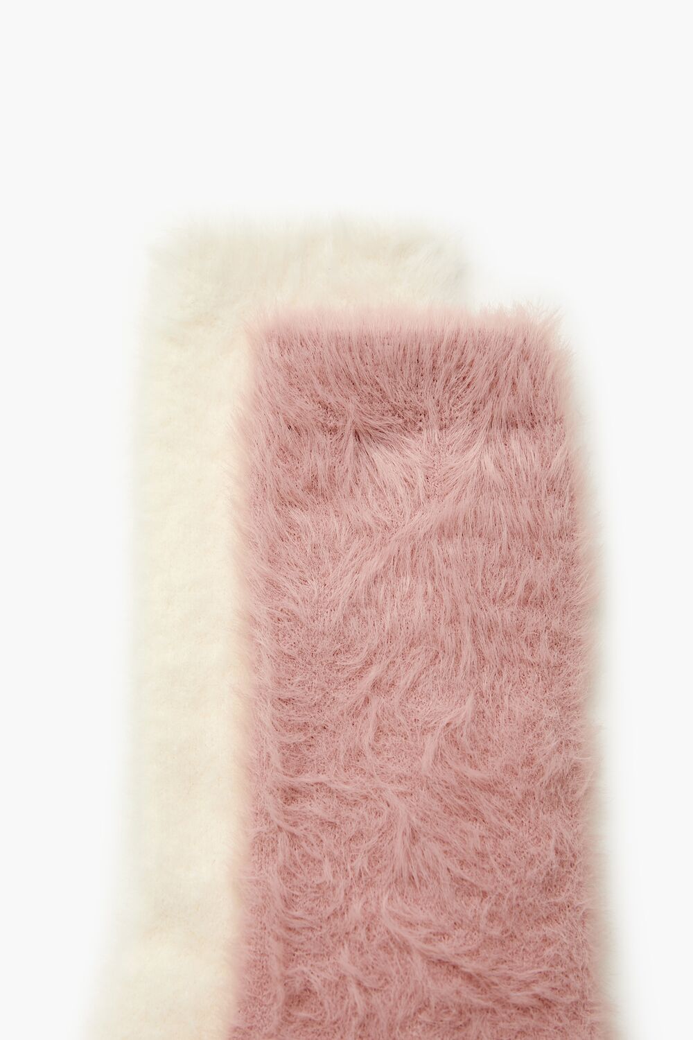 Fuzzy Knit Crew Socks - 2 pack