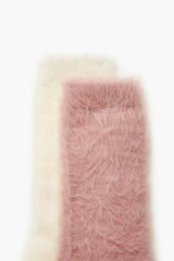 Fuzzy Knit Crew Socks - 2 pack