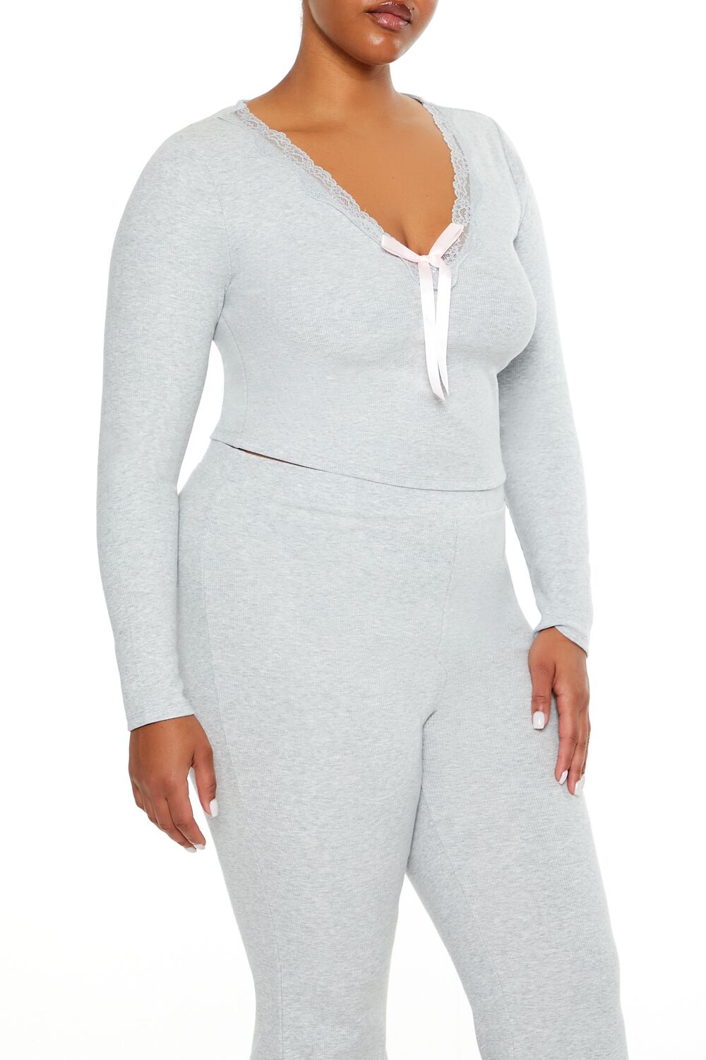 Plus Size Lace-Trim Crop Top