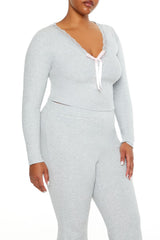 Plus Size Lace-Trim Crop Top