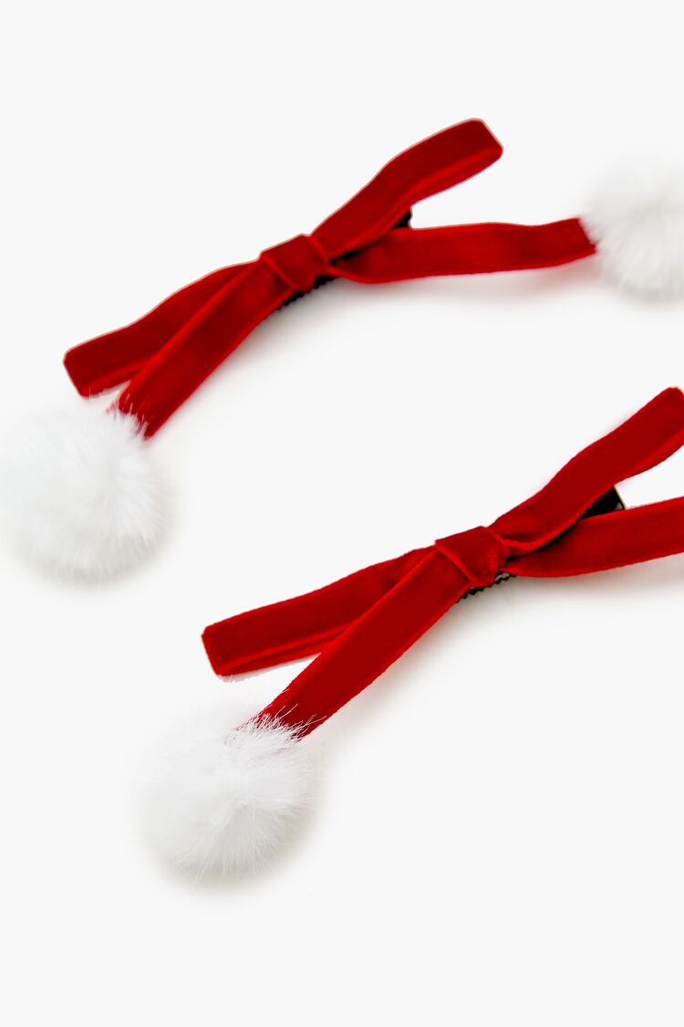 Velvet Bow Hair Clip Set
