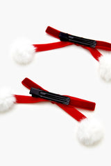 Velvet Bow Hair Clip Set