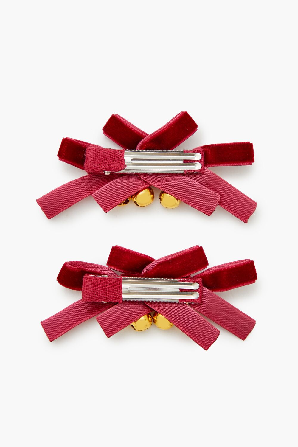 Velvet Bow Ornament Hair Clip Set