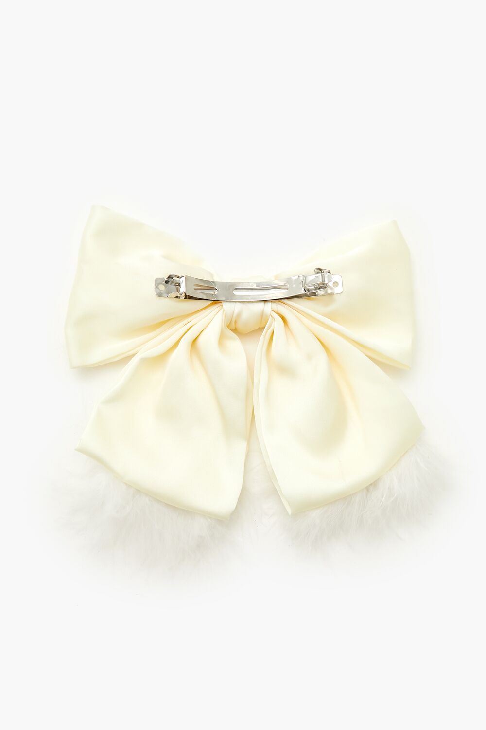 Faux Feather Bow Hair Barrette