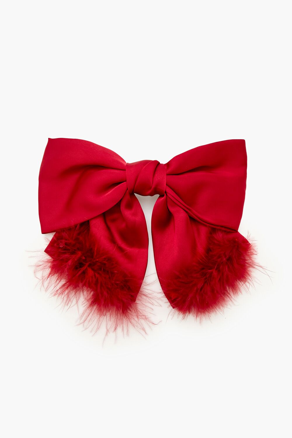 Faux Feather Bow Hair Barrette