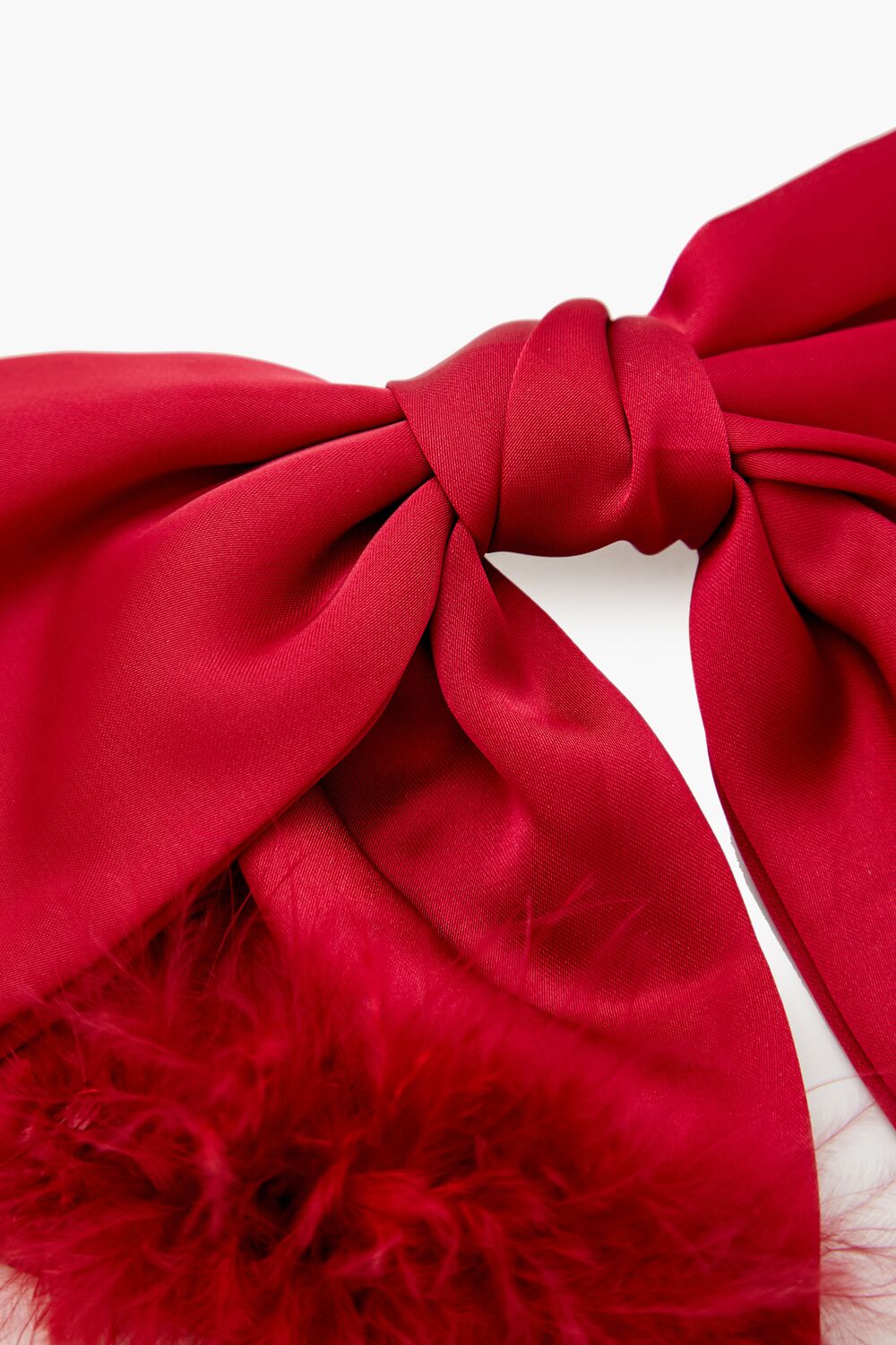 Faux Feather Bow Hair Barrette