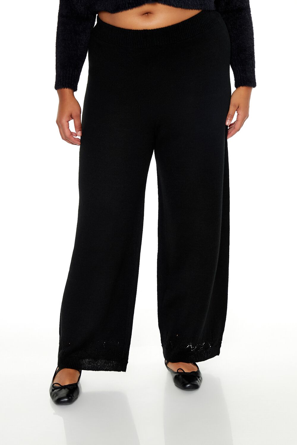 Plus Size Wide-Leg Sweater-Knit Pants
