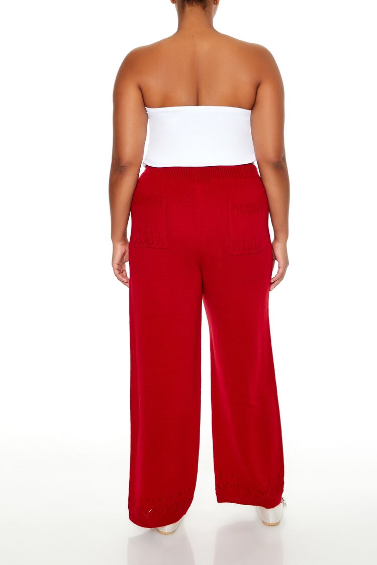 Plus Size Wide-Leg Sweater-Knit Pants