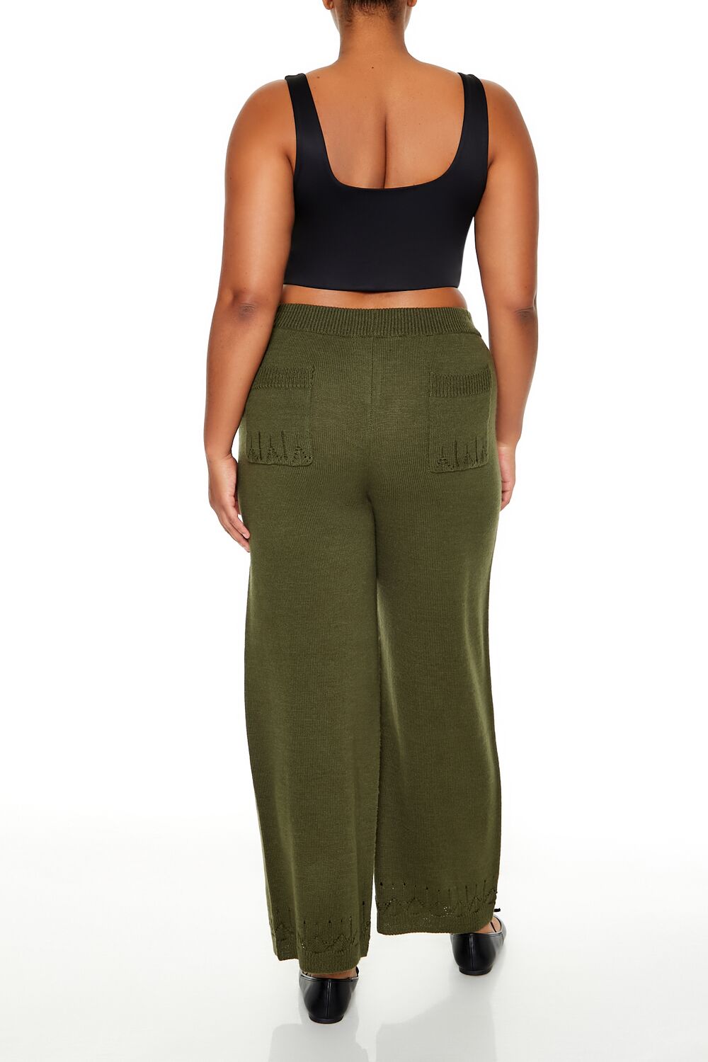 Plus Size Wide-Leg Sweater-Knit Pants