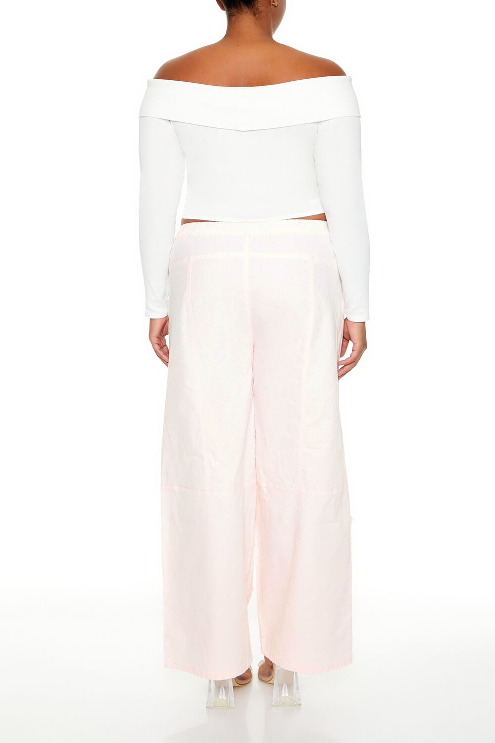 Plus Size Velvet Cargo Pants