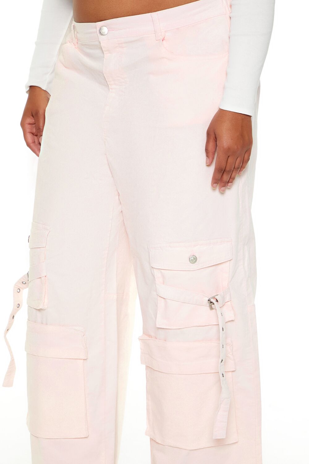 Plus Size Velvet Cargo Pants