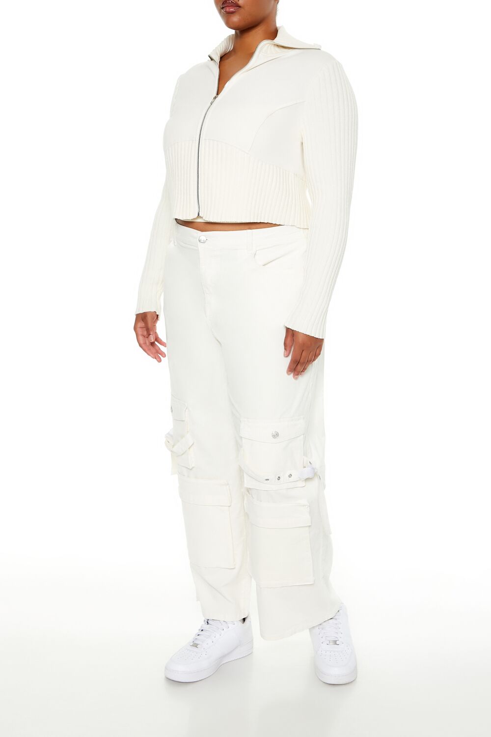 Plus Size Velvet Cargo Pants