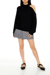 Asymmetrical Open-Shoulder Sweater