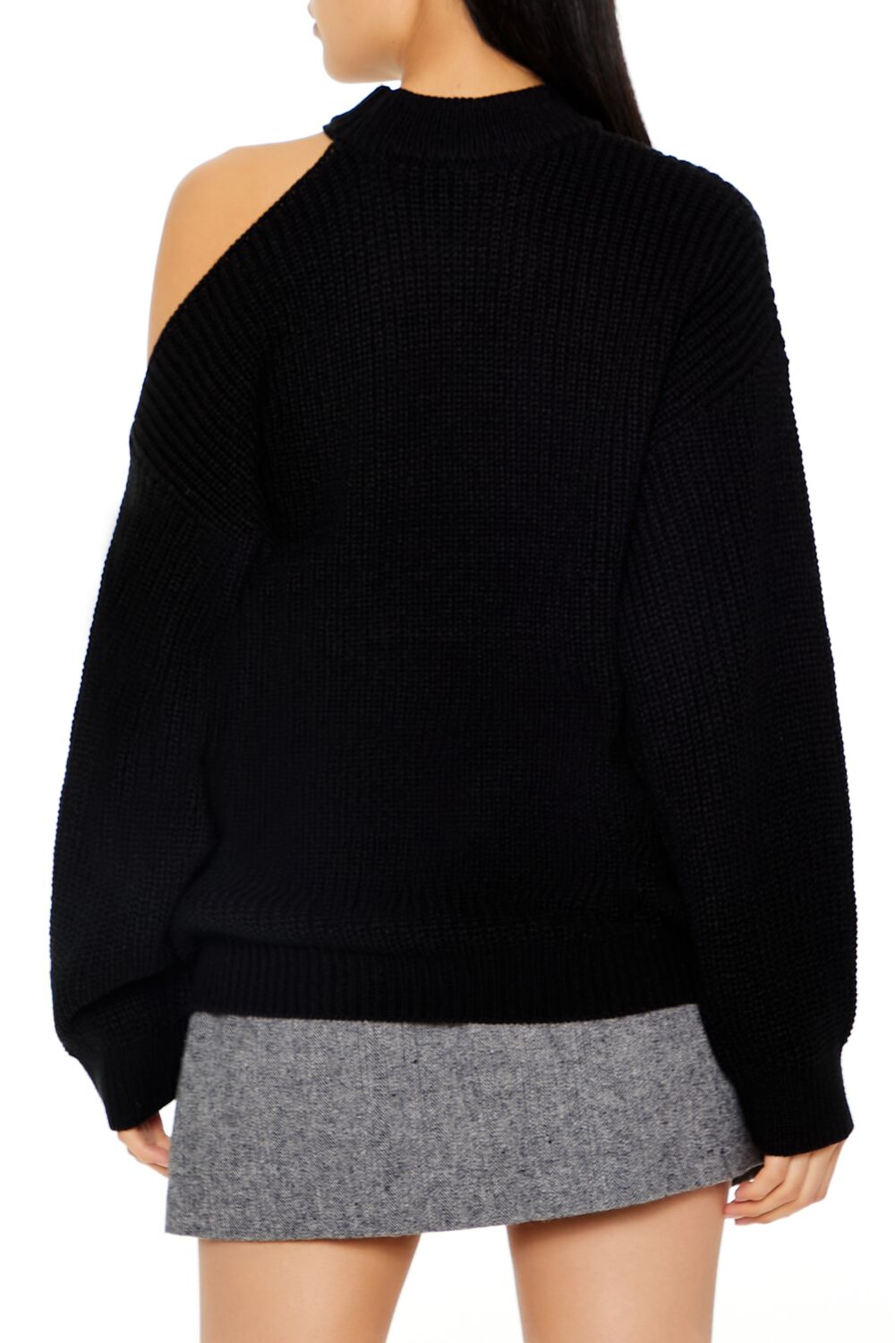 Asymmetrical Open-Shoulder Sweater