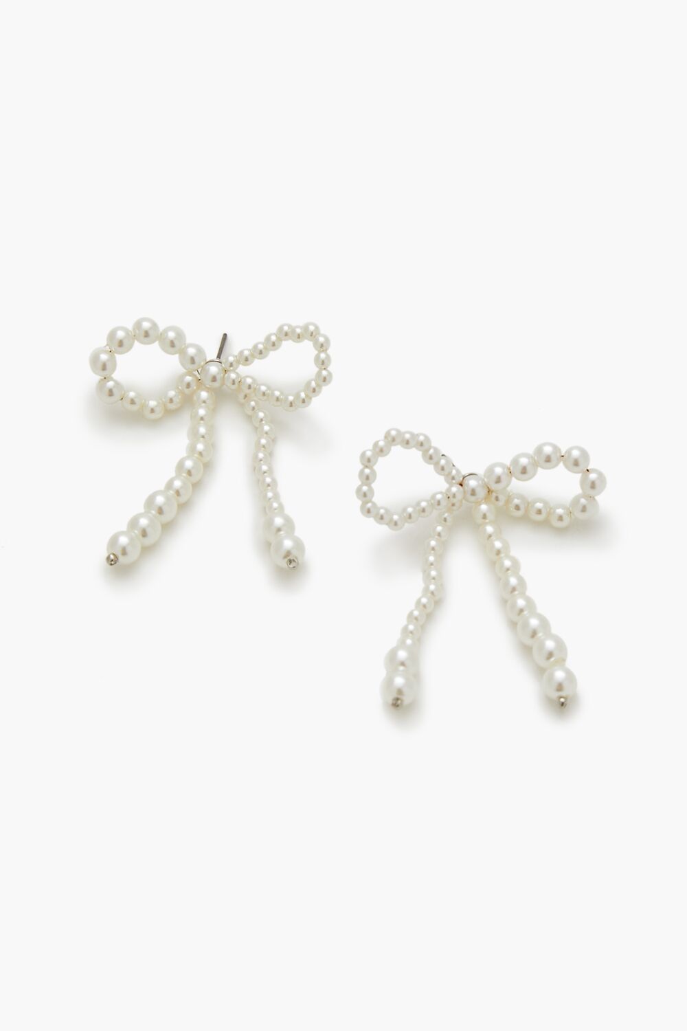 Faux Pearl Bow Drop Earrings