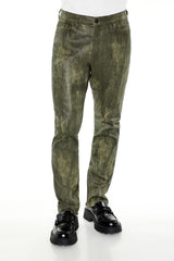 Coated Slim-Fit Mid-Rise Jeans