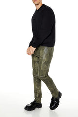 Coated Slim-Fit Mid-Rise Jeans