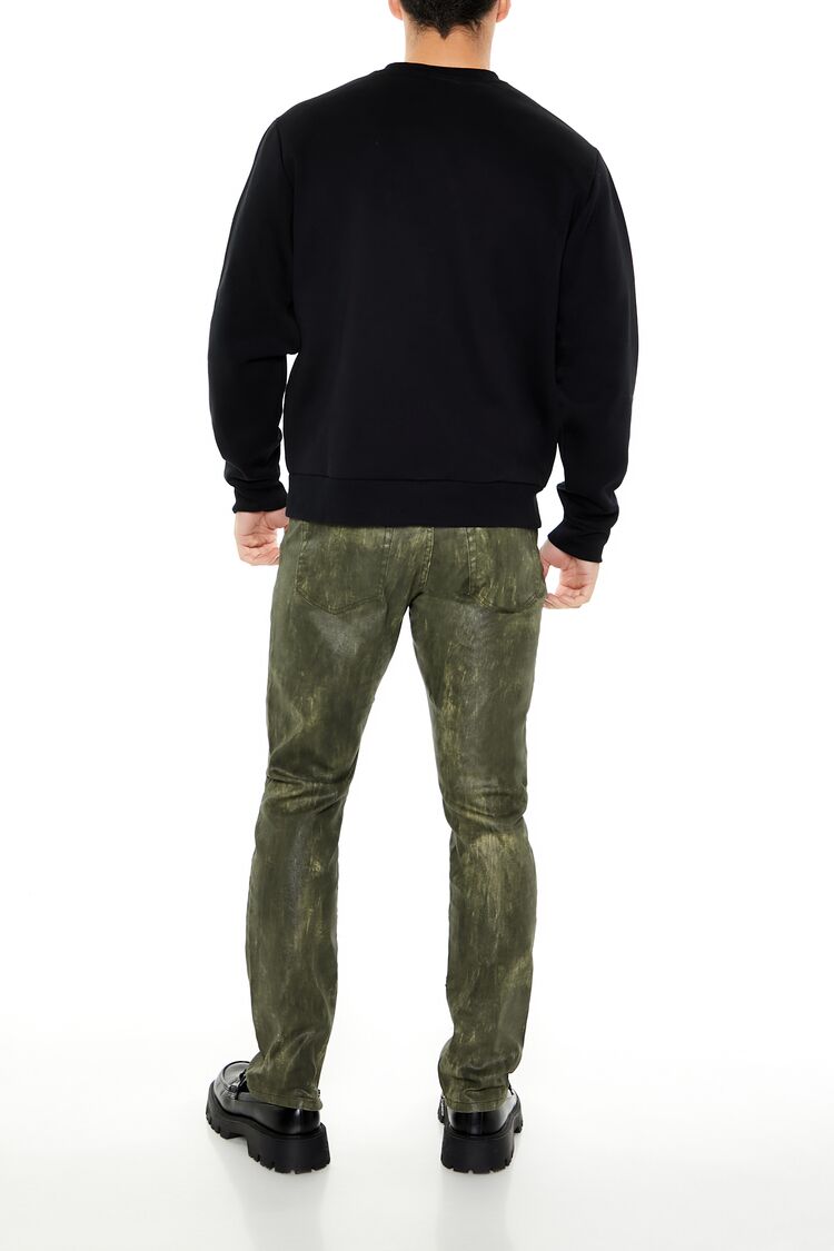 Coated Slim-Fit Mid-Rise Jeans