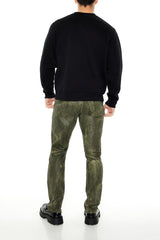 Coated Slim-Fit Mid-Rise Jeans
