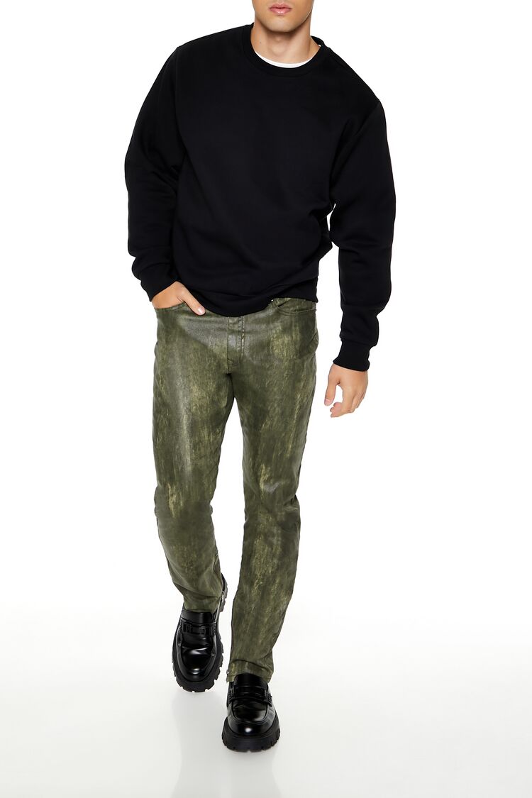 Coated Slim-Fit Mid-Rise Jeans