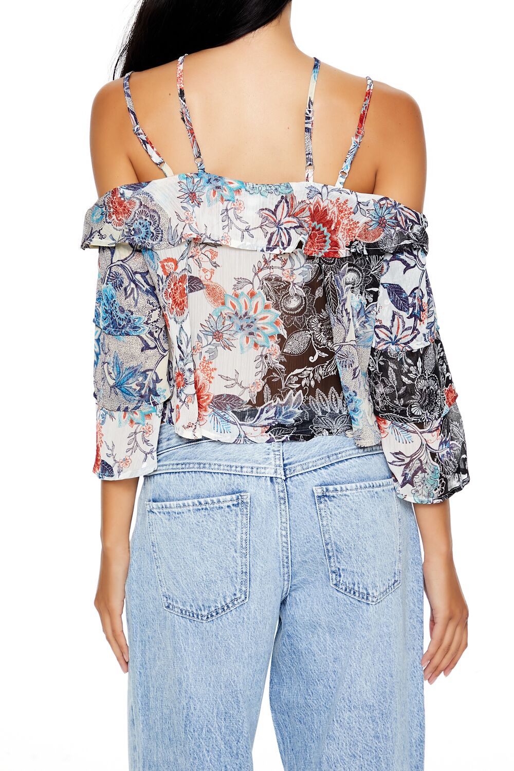 Chiffon Floral Print Crop Top