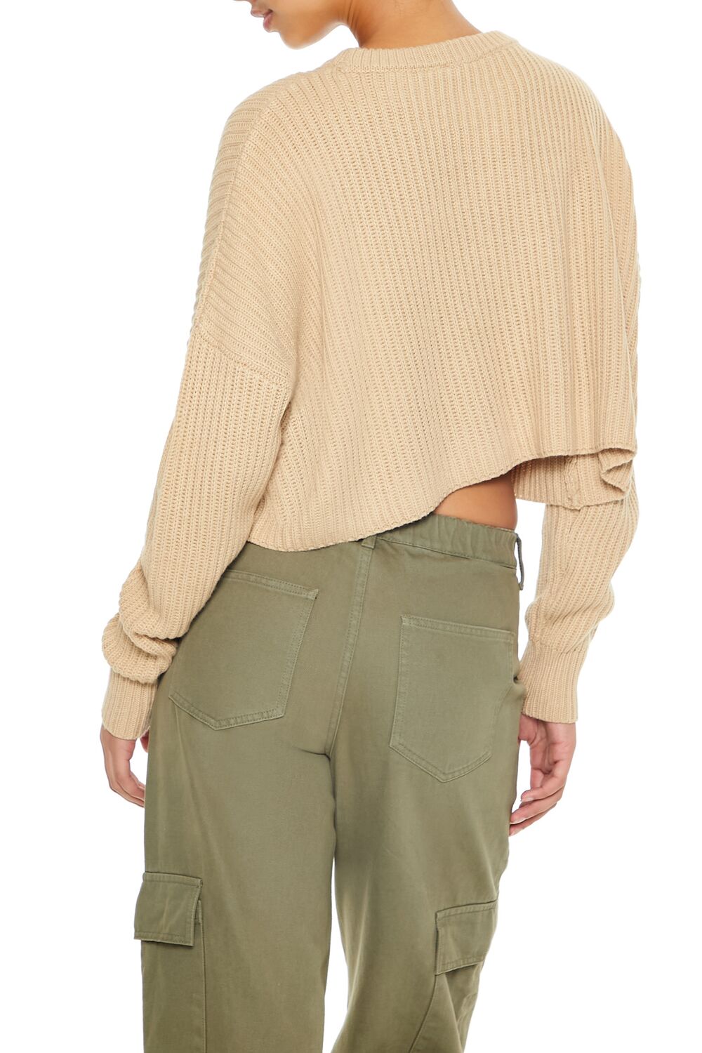 Cropped Rib-Knit Sweater