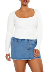 Plus Size Ribbed Sweater-Knit Top