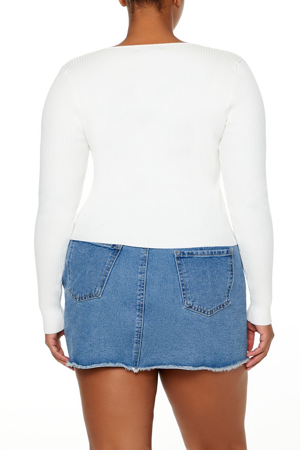 Plus Size Ribbed Sweater-Knit Top