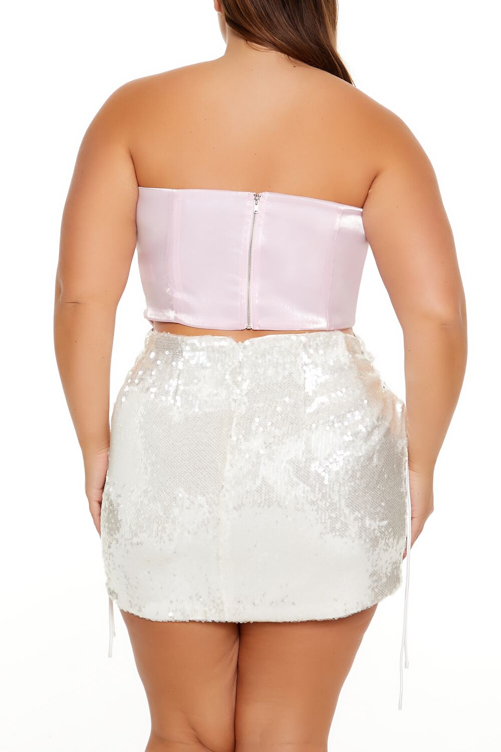 Plus Size Shimmer Corset Tube Top