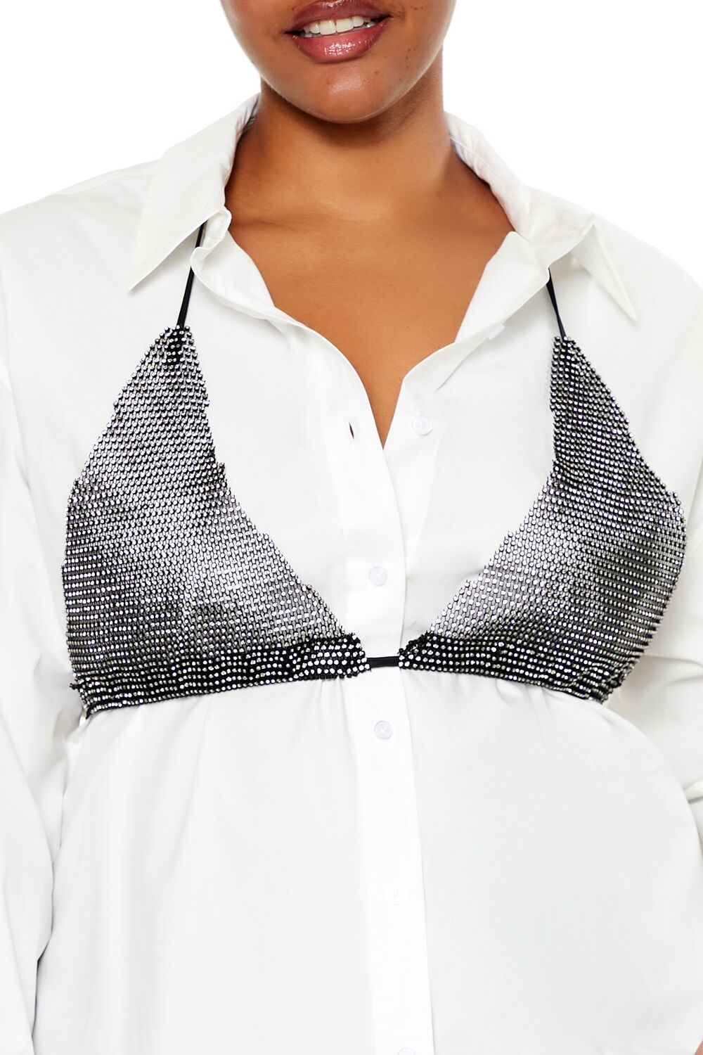 Plus Size Rhinestone Bikini Combo Shirt