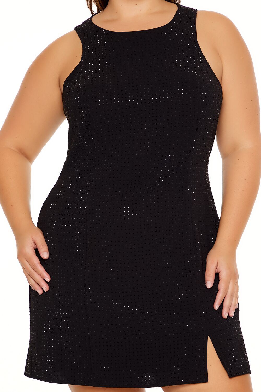 Plus Size Rhinestone Mini Dress