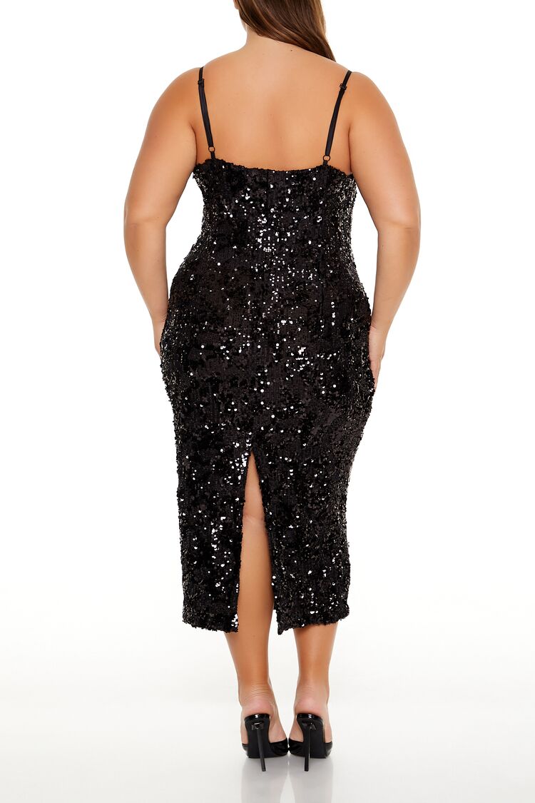 Plus Size Sequin Cami Midi Dress