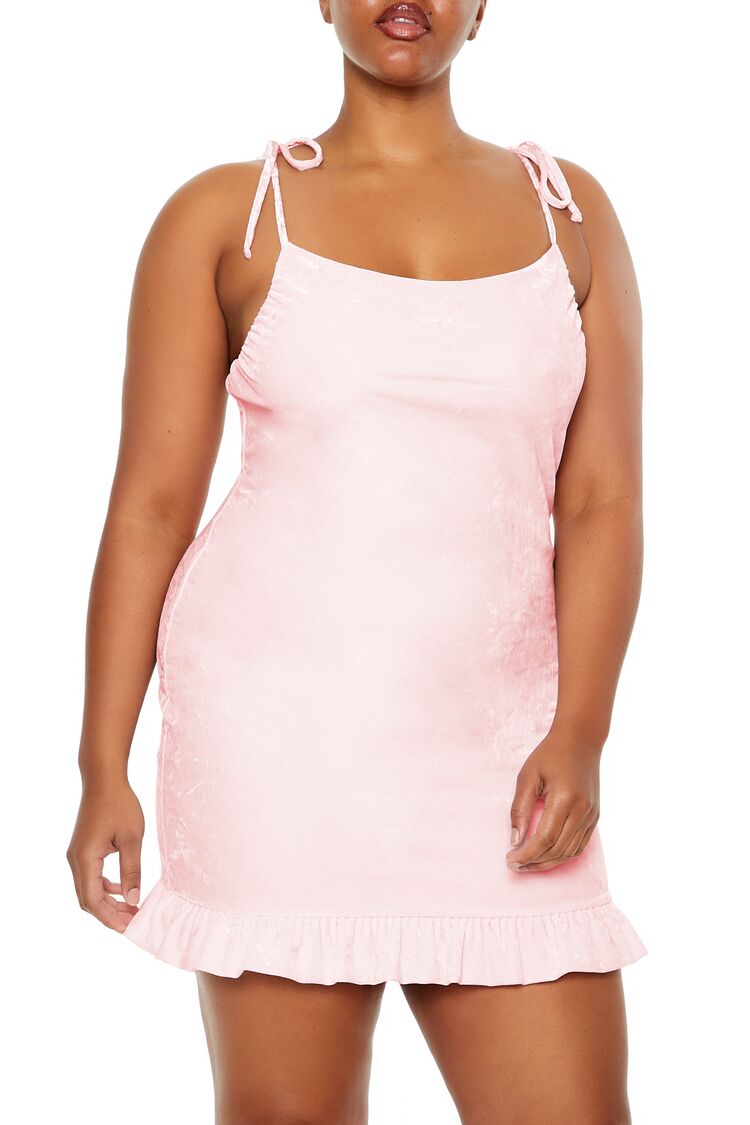 Plus Size Tie-Strap Mini Dress