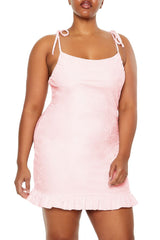 Plus Size Tie-Strap Mini Dress