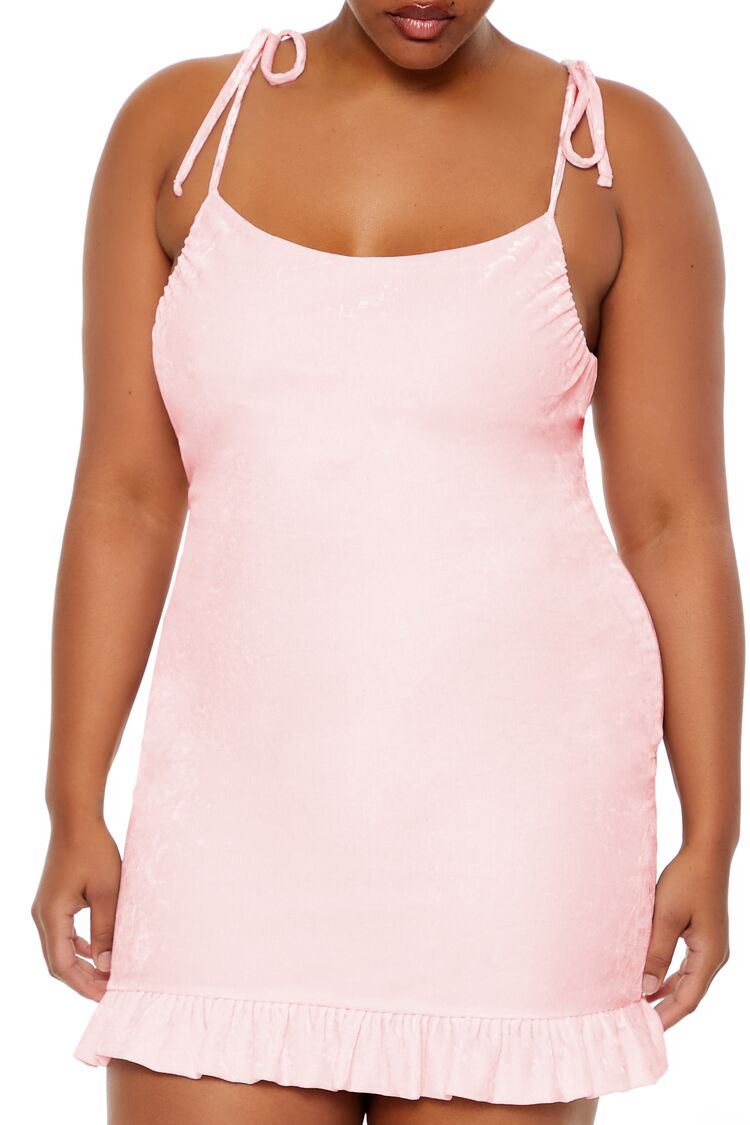 Plus Size Tie-Strap Mini Dress