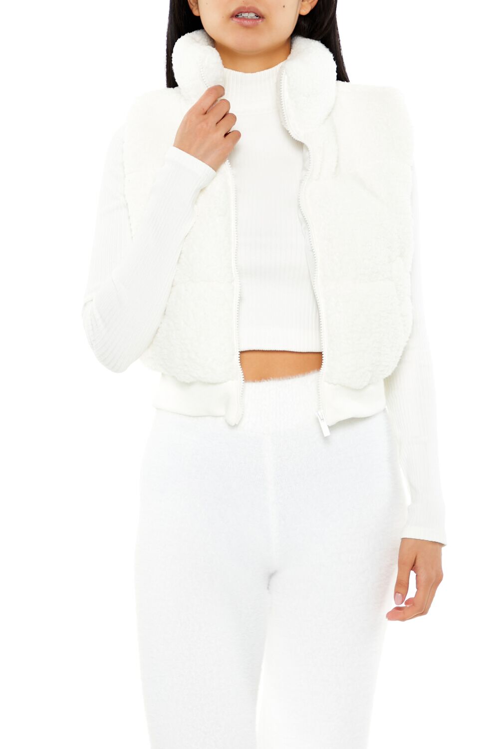 Faux Shearling Zip-Up Vest