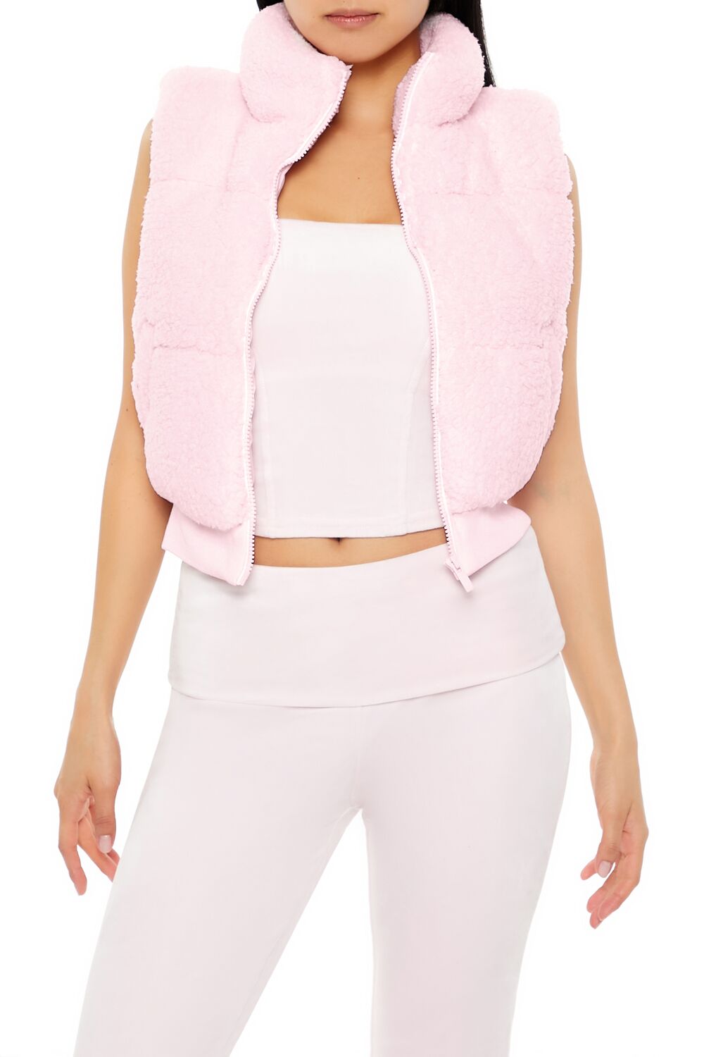 Faux Shearling Zip-Up Vest