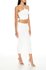 Sweater-Knit Ribbed Midi Skirt