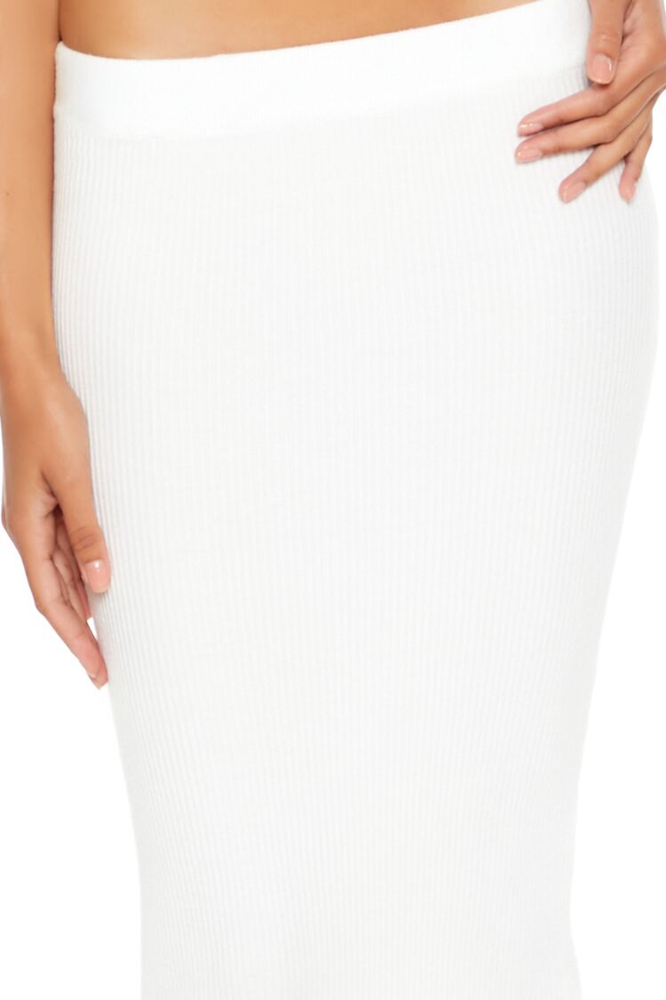 Sweater-Knit Ribbed Midi Skirt