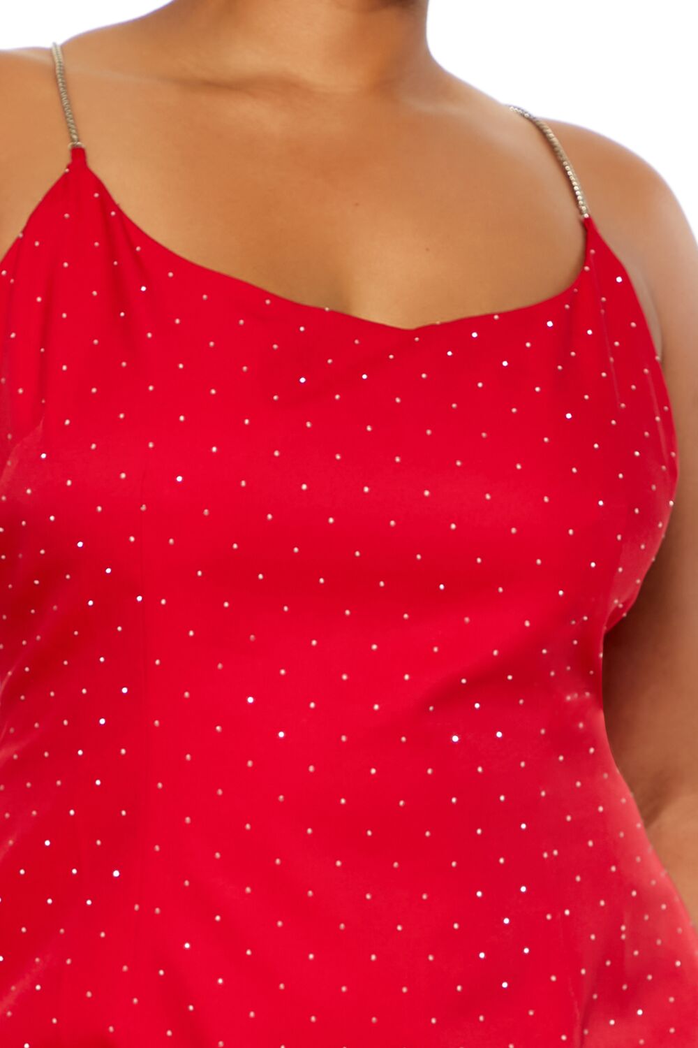 Plus Size Rhinestone Cami Mini Dress
