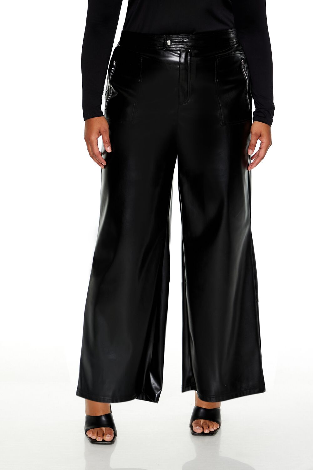Plus Size Faux Leather Pants