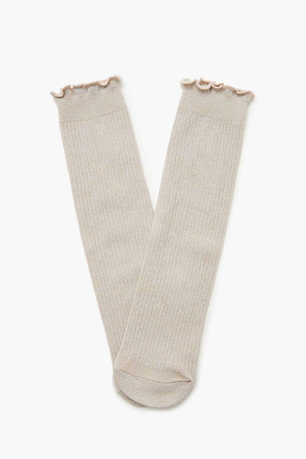 Ribbed Lettuce-Edge Crew Socks